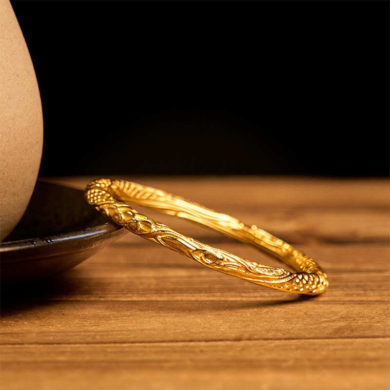 Hollow Universe Circle Design Copper Plated Gold Wealth Bracelet Bangle - Image 4