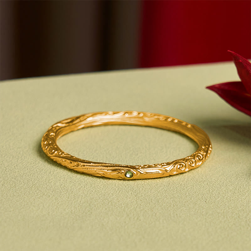 Hollow Universe Circle Design Copper Plated Gold Wealth Bracelet Bangle - Image 2