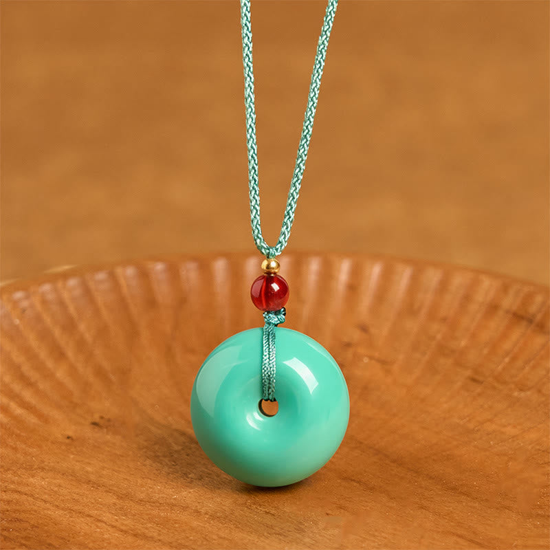 Turquoise Peace Buckle Rope Balance Necklace Pendant