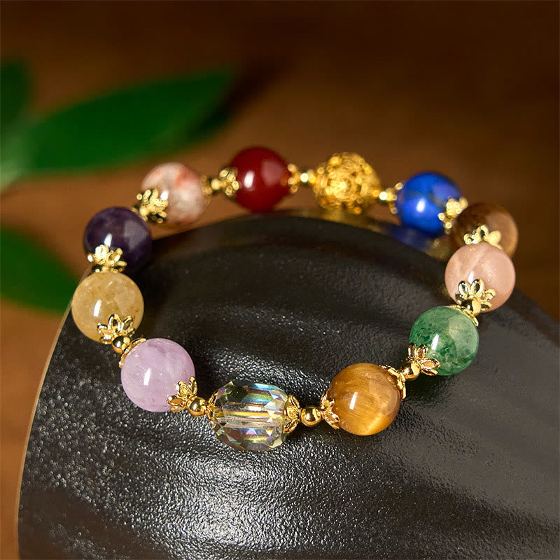 Natural Dunhuang Colorful Beads Amethyst Lazurite Balance Bracelet