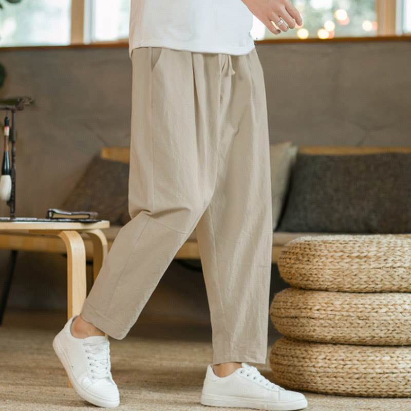 Summer Men's Cotton Pants With Pockets - Image 3