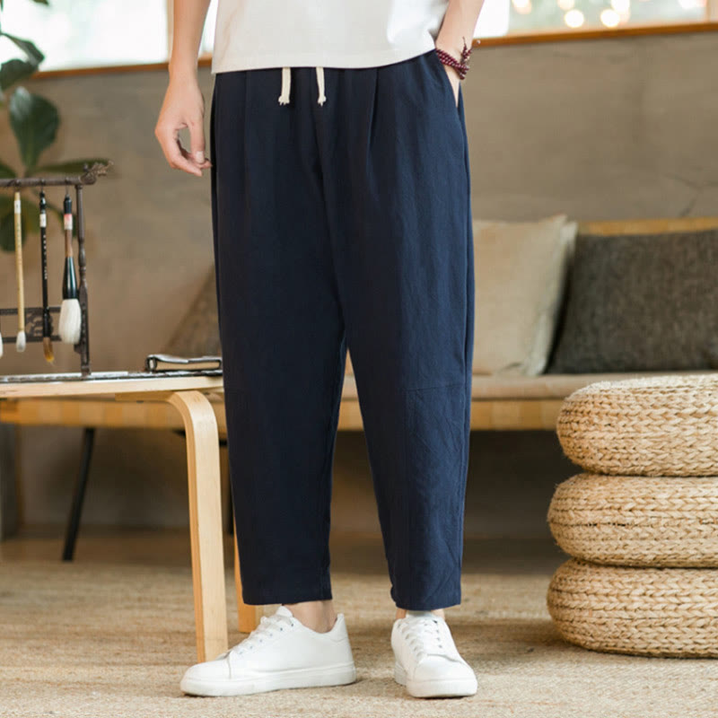 Summer Men's Cotton Pants With Pockets - Image 15