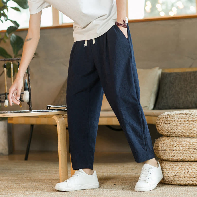 Summer Men's Cotton Pants With Pockets - Image 17