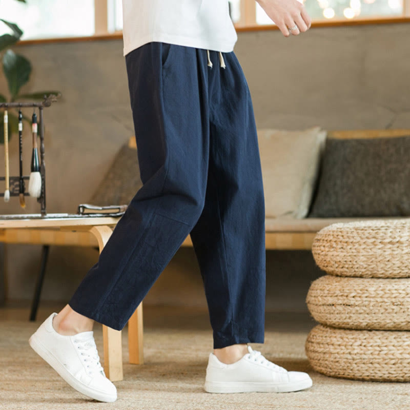 Summer Men's Cotton Pants With Pockets - Image 16