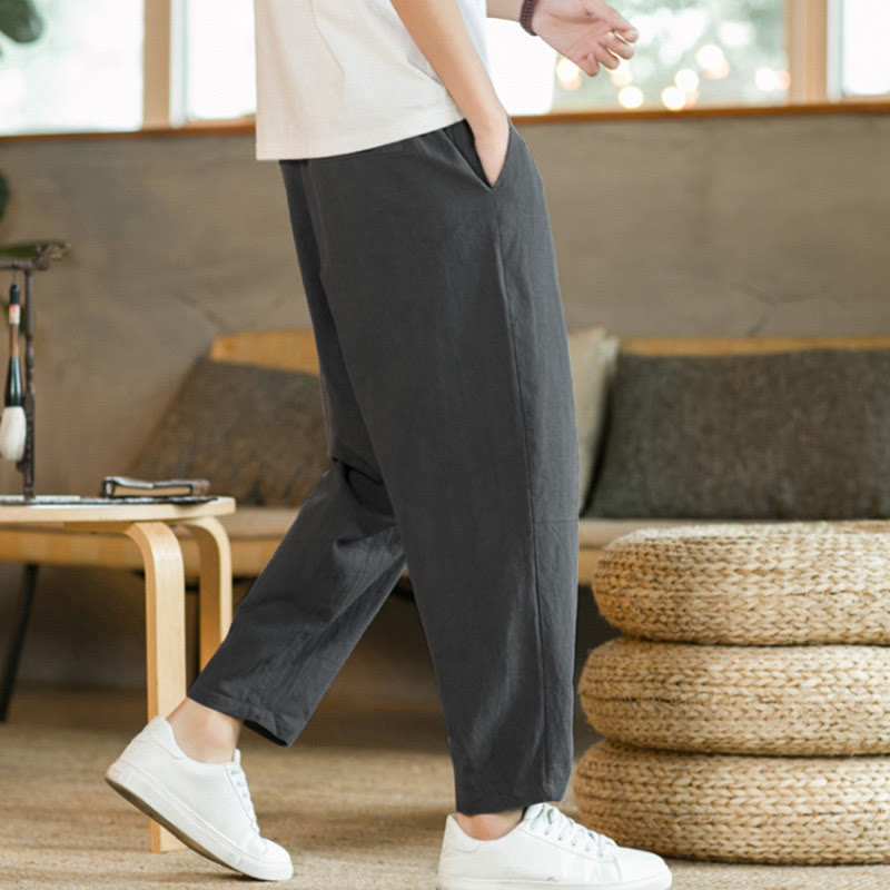 Summer Men's Cotton Pants With Pockets - Image 19