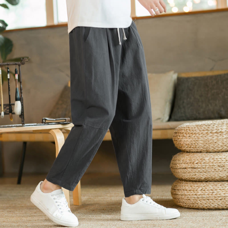 Summer Men's Cotton Pants With Pockets - Image 20