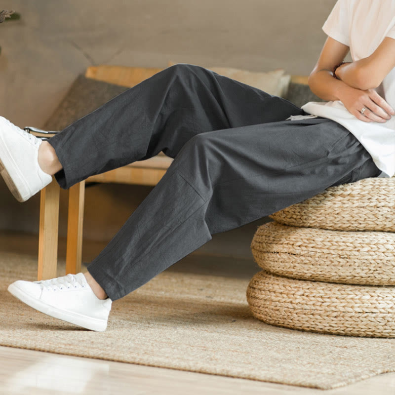 Summer Men's Cotton Pants With Pockets - Image 21