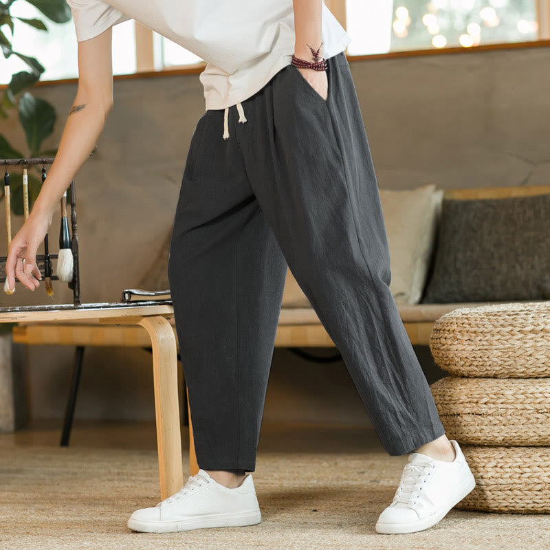 Summer Men's Cotton Pants With Pockets - Image 18