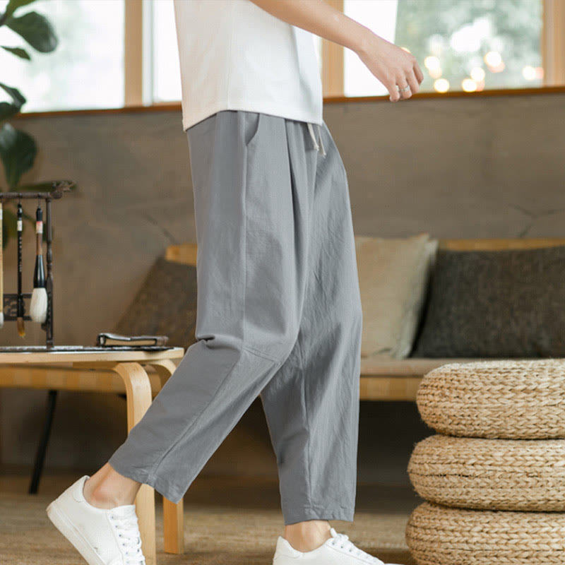 Summer Men's Cotton Pants With Pockets - Image 24