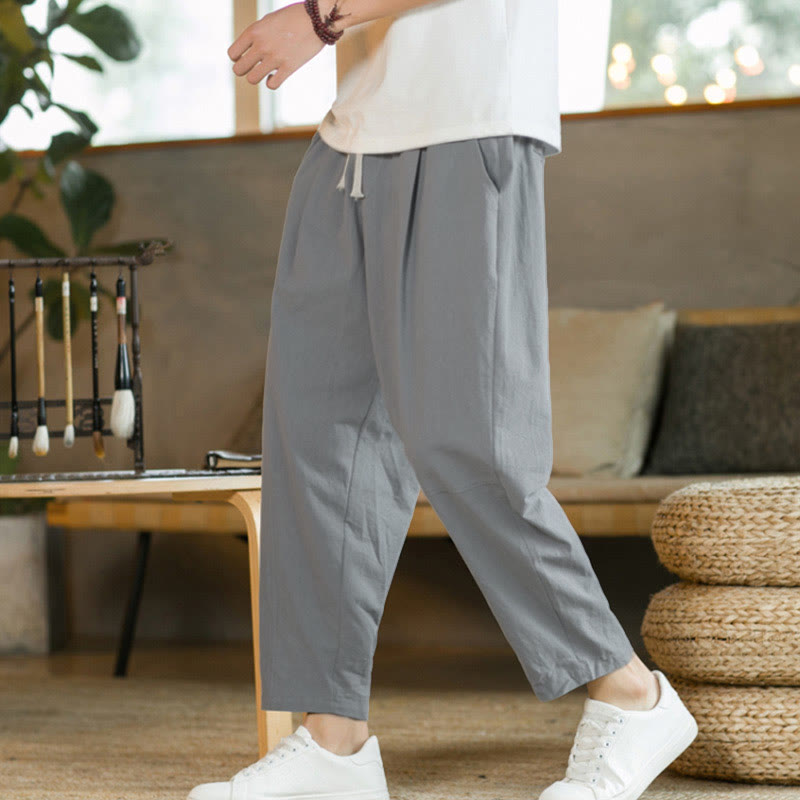 Summer Men's Cotton Pants With Pockets - Image 22