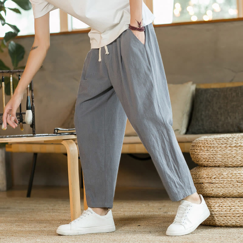 Summer Men's Cotton Pants With Pockets - Image 23