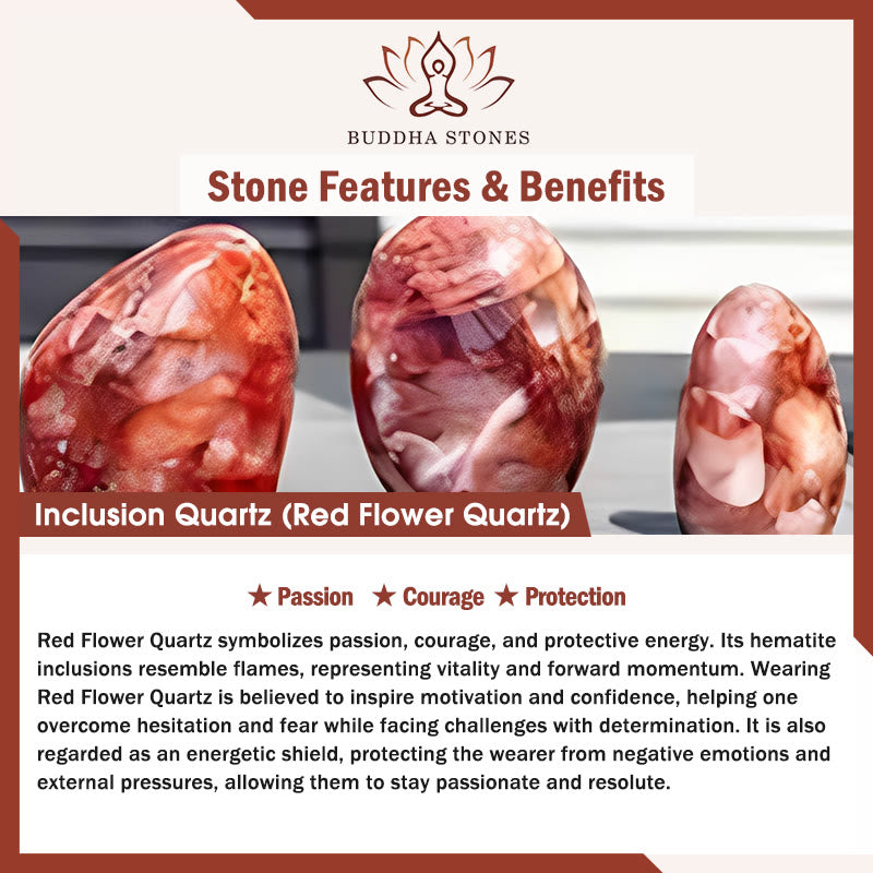 925 Sterling Silver Faceless Cat Head Natural Red Flower Quartz Passion Bracelet - Image 7