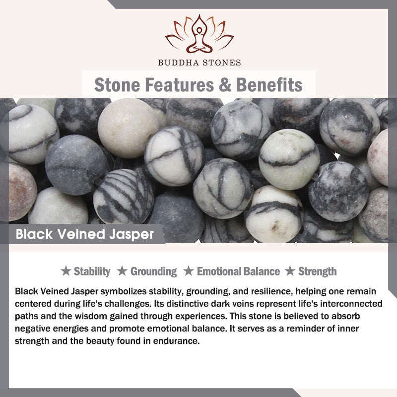 Tricolor Cat Black Veined Jasper Brown Striped Agate Chalcedony Strength Bracelet - Image 9