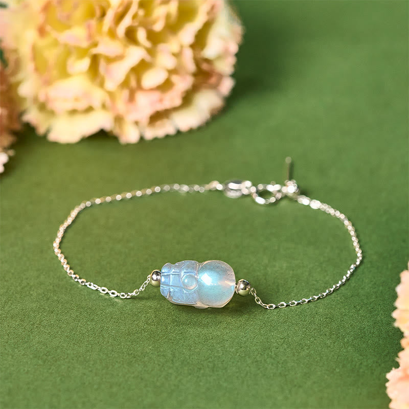 925 Sterling Silver Pixiu Moonstone Healing Bracelet
