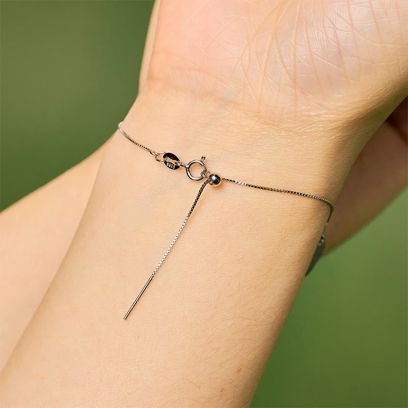 925 Sterling Silver Cat Natural Ice Obsidian Positive Bracelet - Image 11