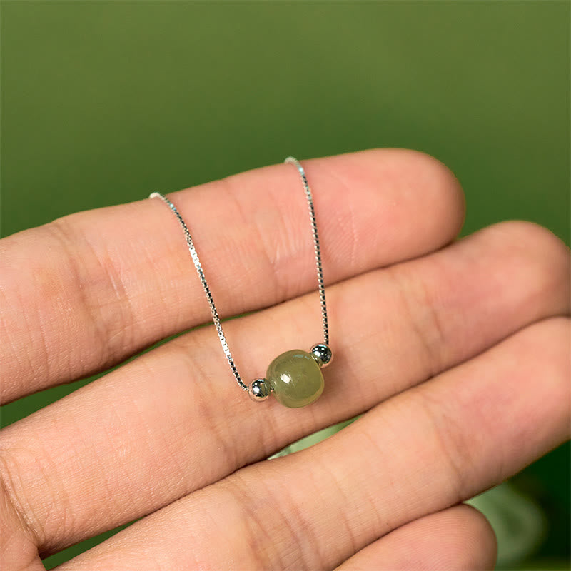 925 Sterling Silver Natural Jade Bead Abundance Chain Bracelet - Image 13