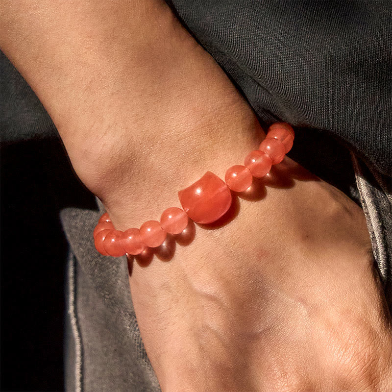 Lovely Cat Head Red Agate Spiritual Beads Bracelet - Image 7