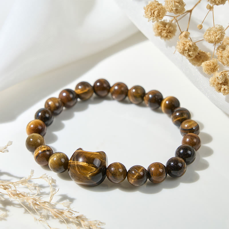 Cute Cat Tiger Eye Power Beads Bracelet - Image 4