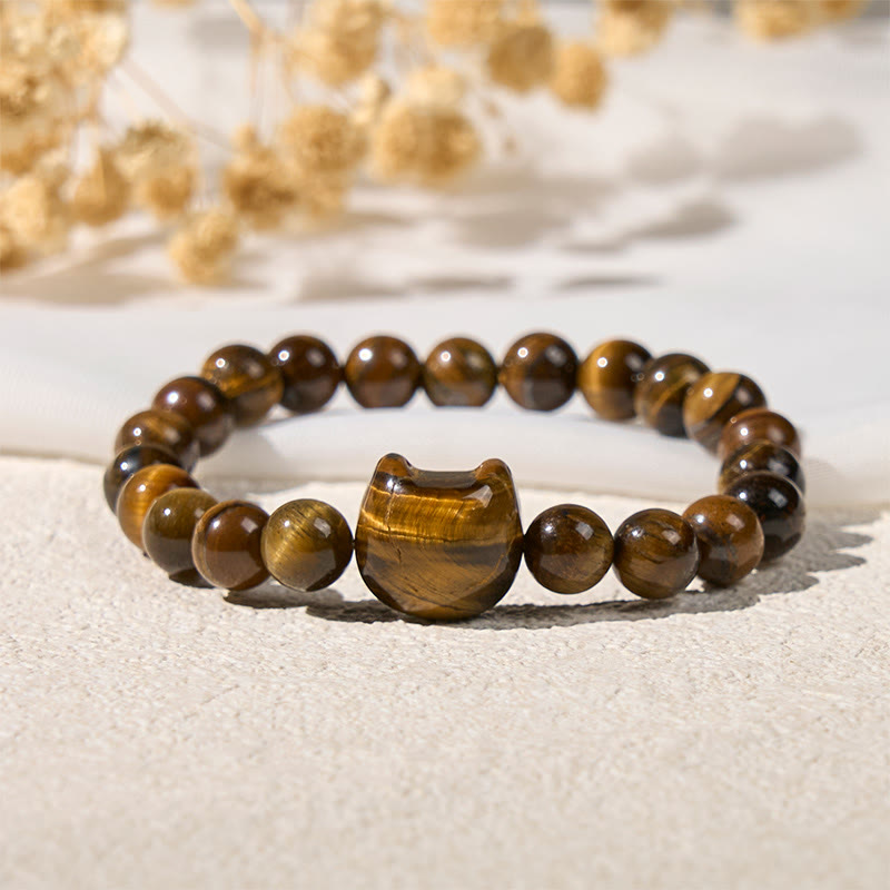 Cute Cat Tiger Eye Power Beads Bracelet - Image 3