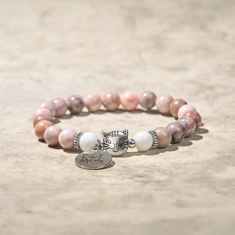 Cat Head Design Zebra Jasper Protection Bracelet - Image 3