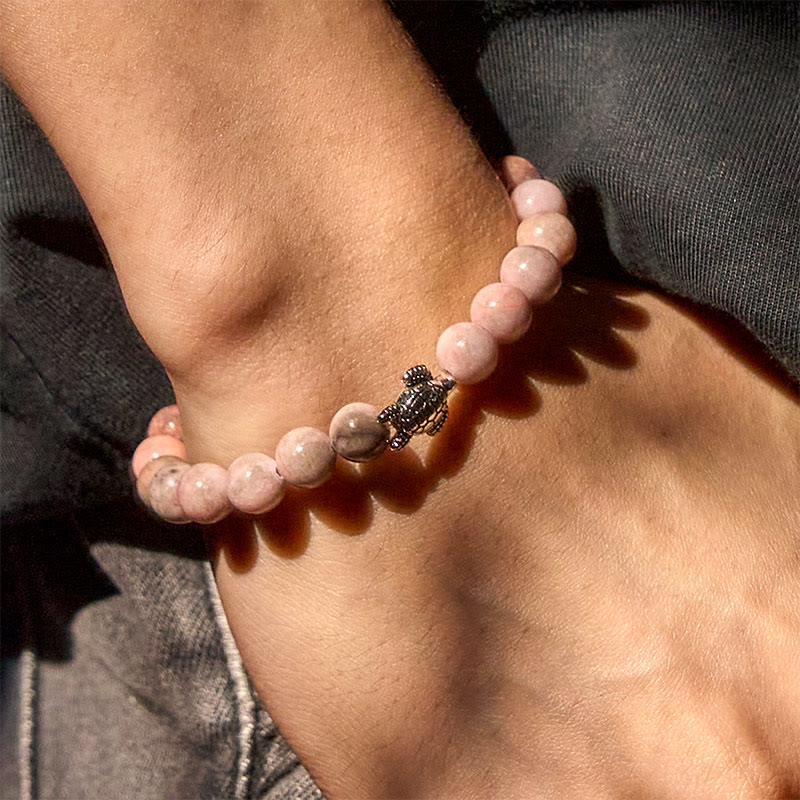 Turtle Design Zebra Jasper Protection Bracelet - Image 7