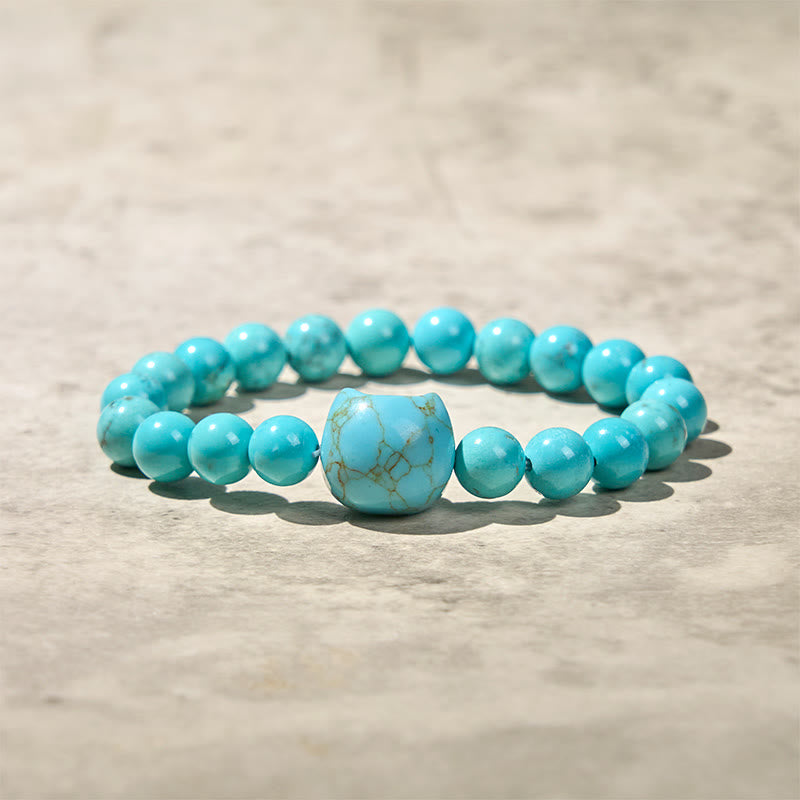 Natural Cat Turquoise Strength Beads Bracelet - Image 7