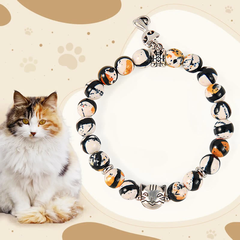 Calico Cat Natural Stone Bead Confidence Bracelet