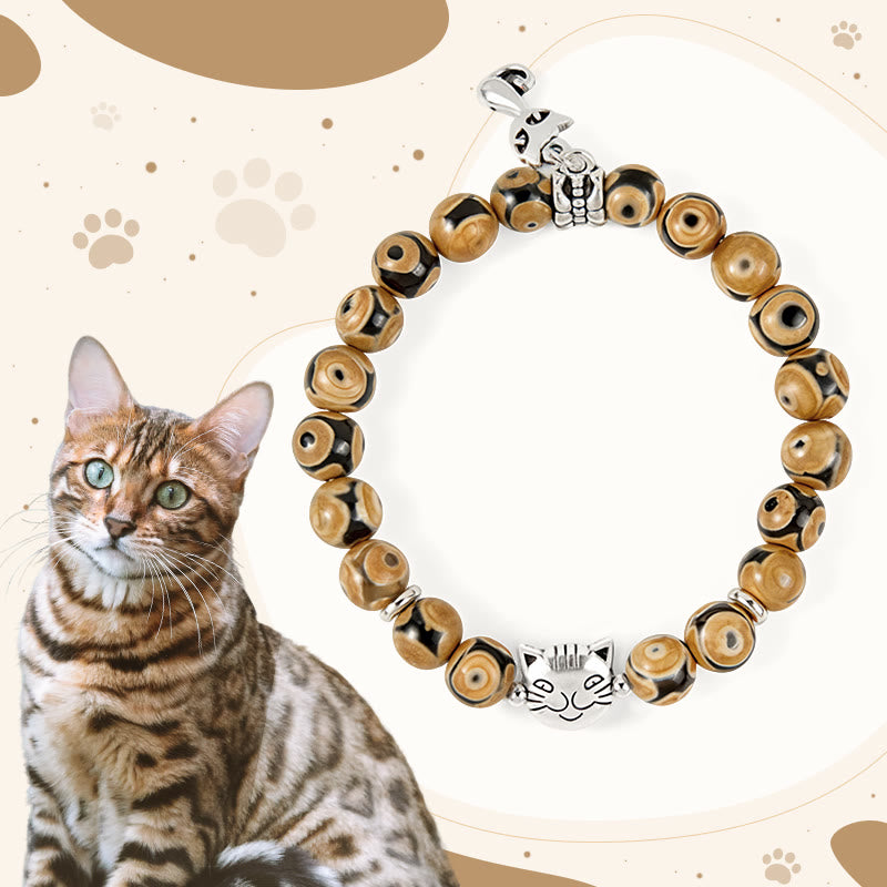 Bengal Cat Natural Agate Stone Inner Strength Bracelet
