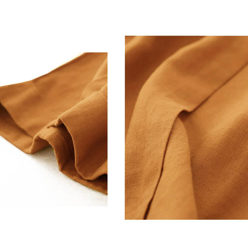 Casual Solid Color Women's Cotton Shorts With Pockets - Image 5