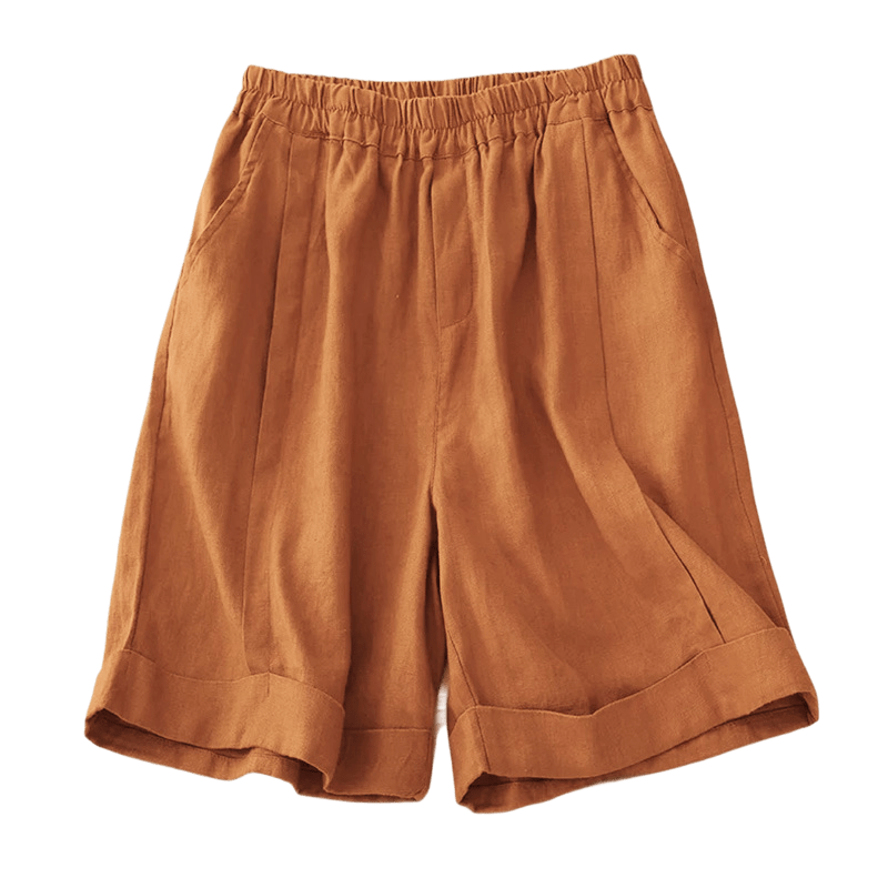 Casual Solid Color Women's Cotton Shorts With Pockets - Image 6