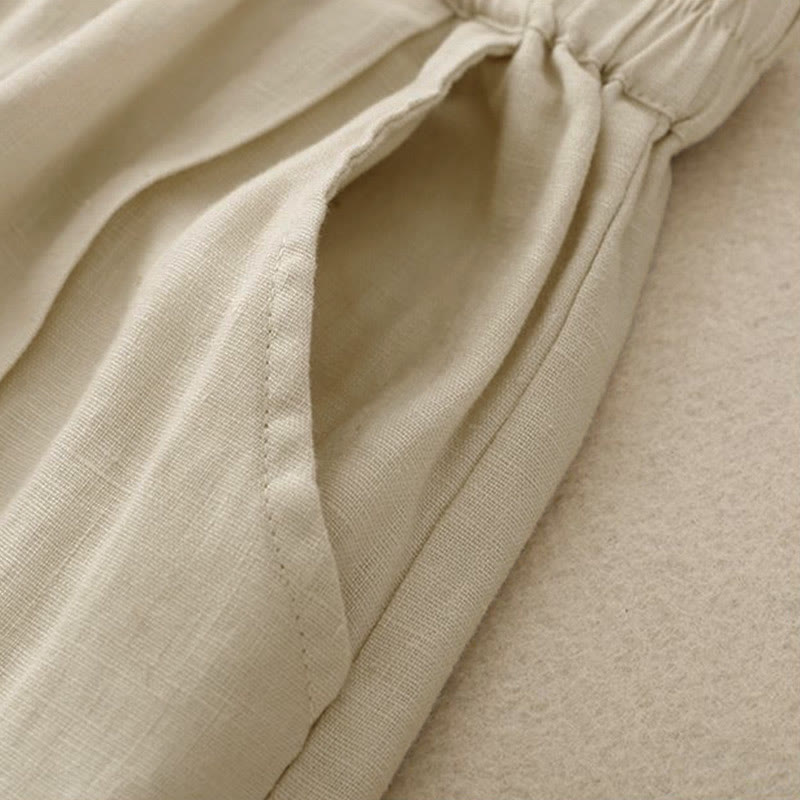 Casual Solid Color Women's Cotton Shorts With Pockets - Image 13