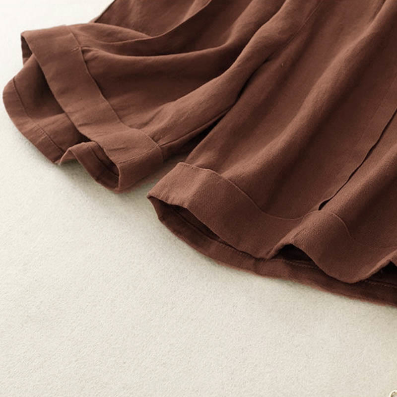 Casual Solid Color Women's Cotton Shorts With Pockets - Image 16