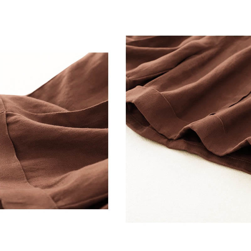 Casual Solid Color Women's Cotton Shorts With Pockets - Image 19