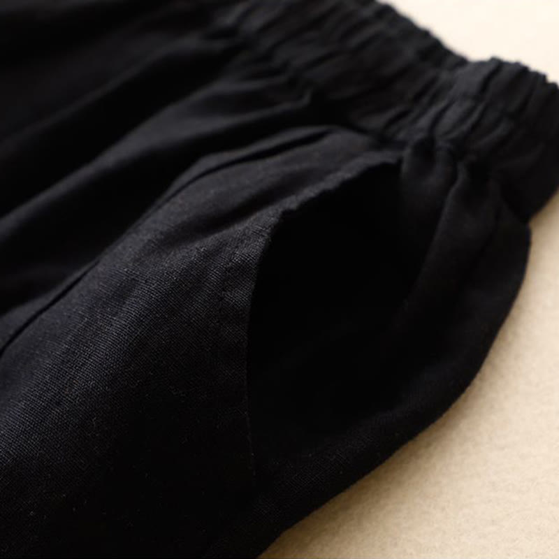 Casual Solid Color Women's Cotton Shorts With Pockets - Image 30