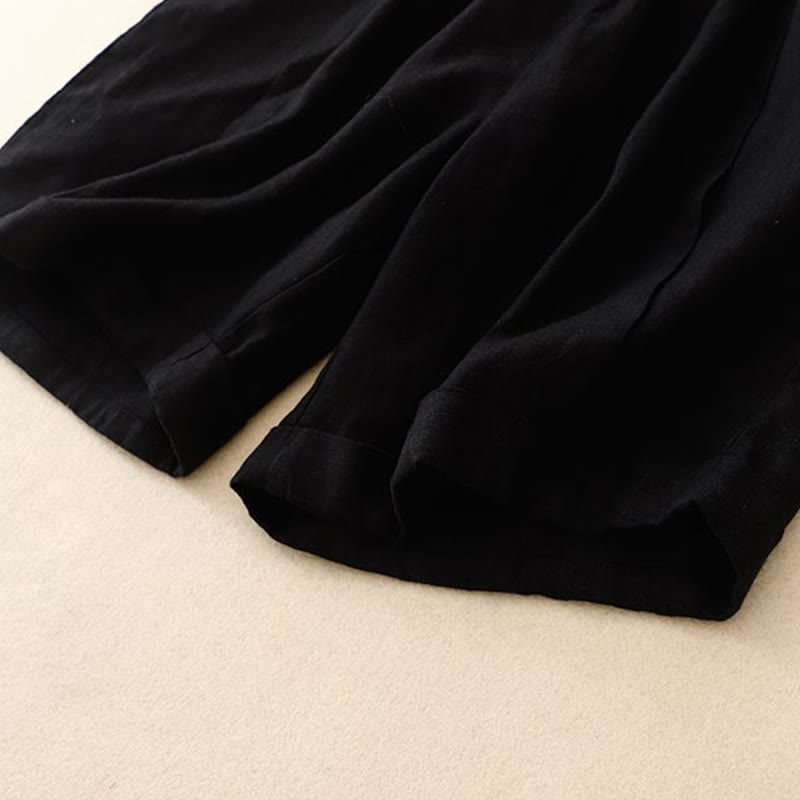 Casual Solid Color Women's Cotton Shorts With Pockets - Image 28