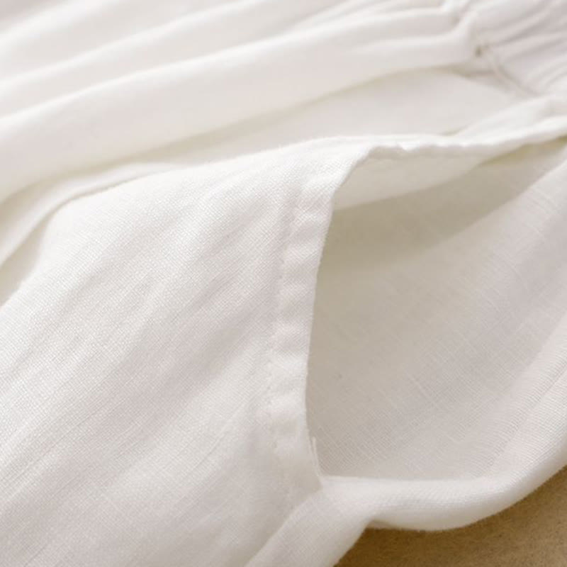 Casual Solid Color Women's Cotton Shorts With Pockets - Image 32