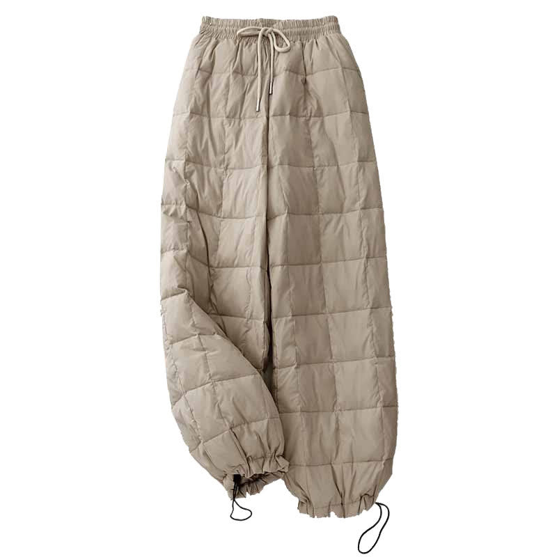 Winter Drawstring Leg Opening Design Women's Cotton Pants With Pockets - Image 9