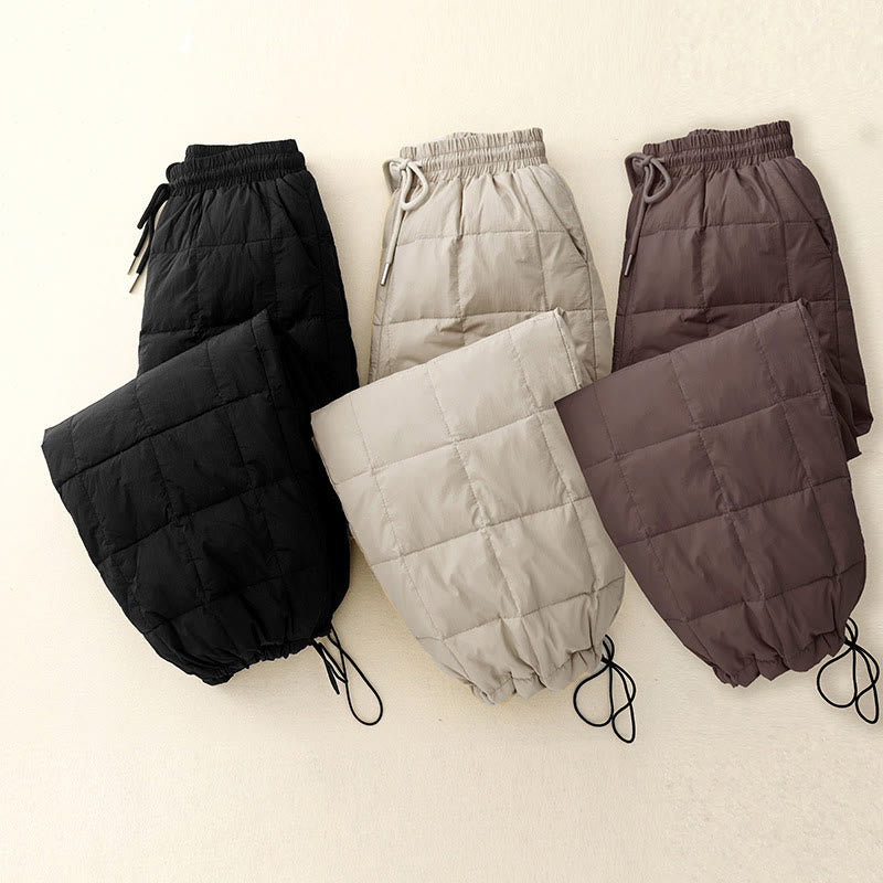 Winter Drawstring Leg Opening Design Women's Cotton Pants With Pockets - Image 18