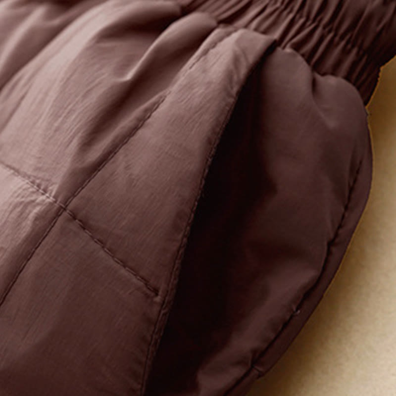 Winter Drawstring Leg Opening Design Women's Cotton Pants With Pockets - Image 12