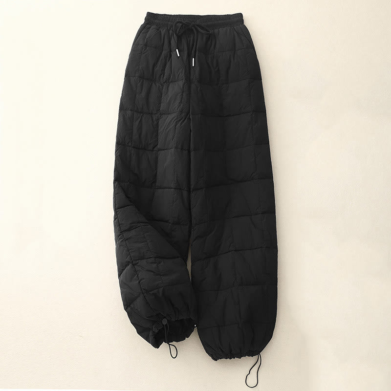 Winter Drawstring Leg Opening Design Women's Cotton Pants With Pockets - Image 15