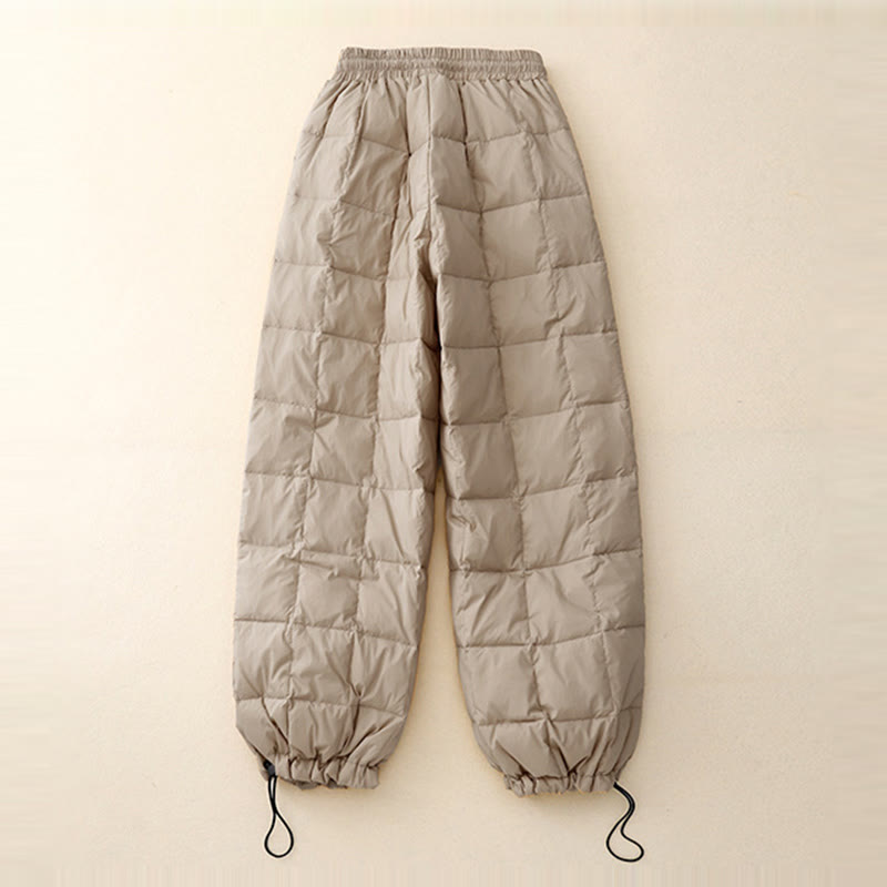 Winter Drawstring Leg Opening Design Women's Cotton Pants With Pockets - Image 3