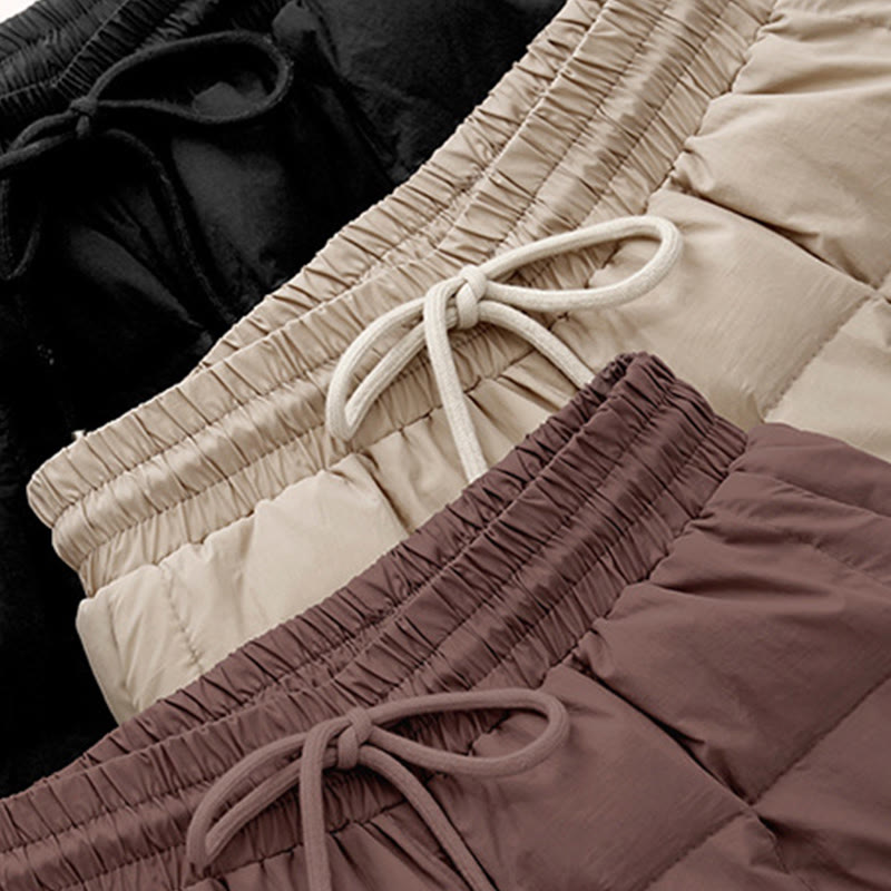 Winter Drawstring Leg Opening Design Women's Cotton Pants With Pockets - Image 19