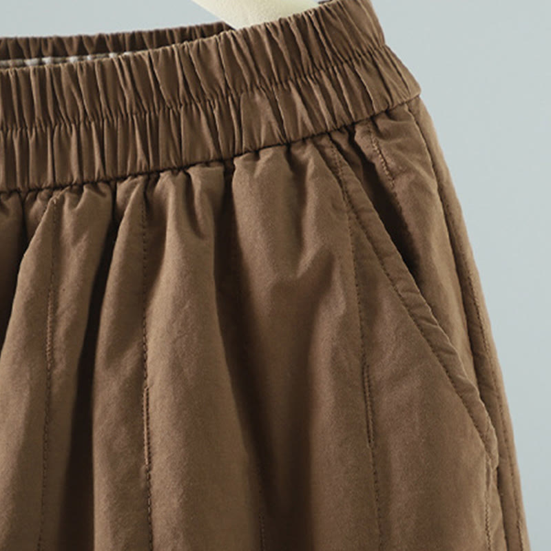 Winter Plain Women's Harem Cotton Ankle-Length Pants With Pockets - Image 20