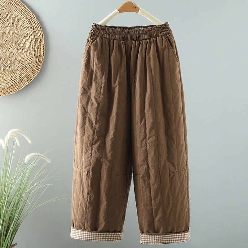 Winter Plain Women's Harem Cotton Ankle-Length Pants With Pockets - Image 18