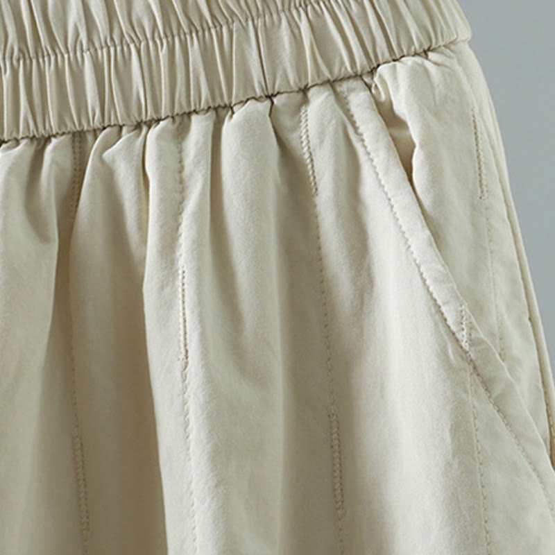 Winter Plain Women's Harem Cotton Ankle-Length Pants With Pockets - Image 12