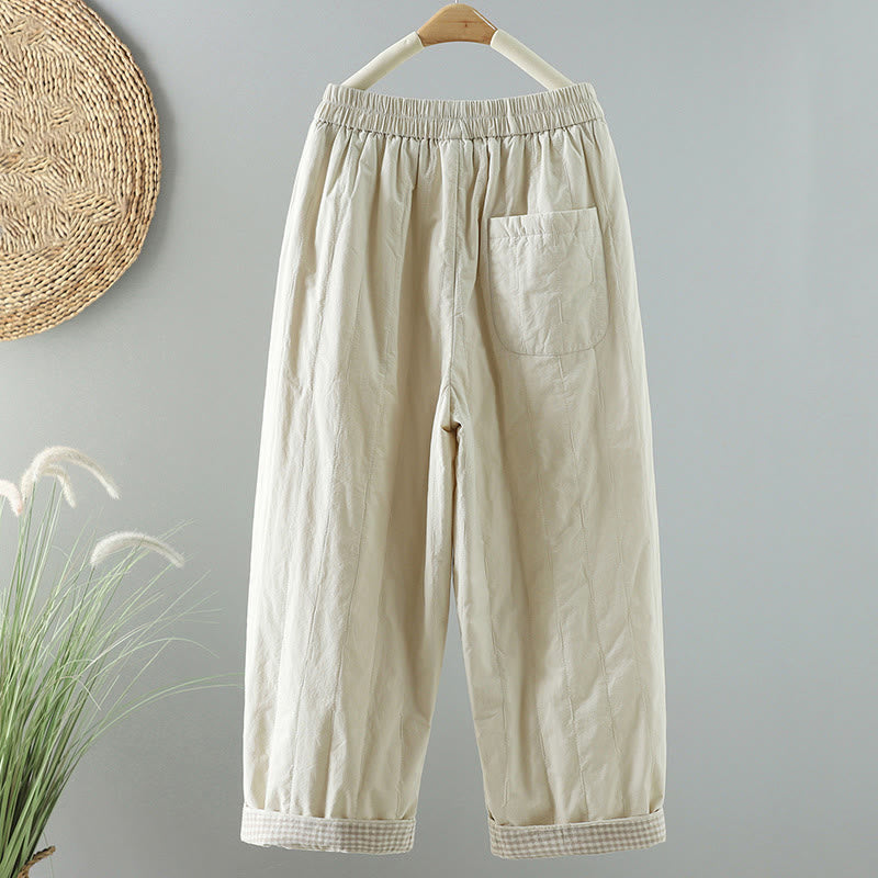 Winter Plain Women's Harem Cotton Ankle-Length Pants With Pockets - Image 8