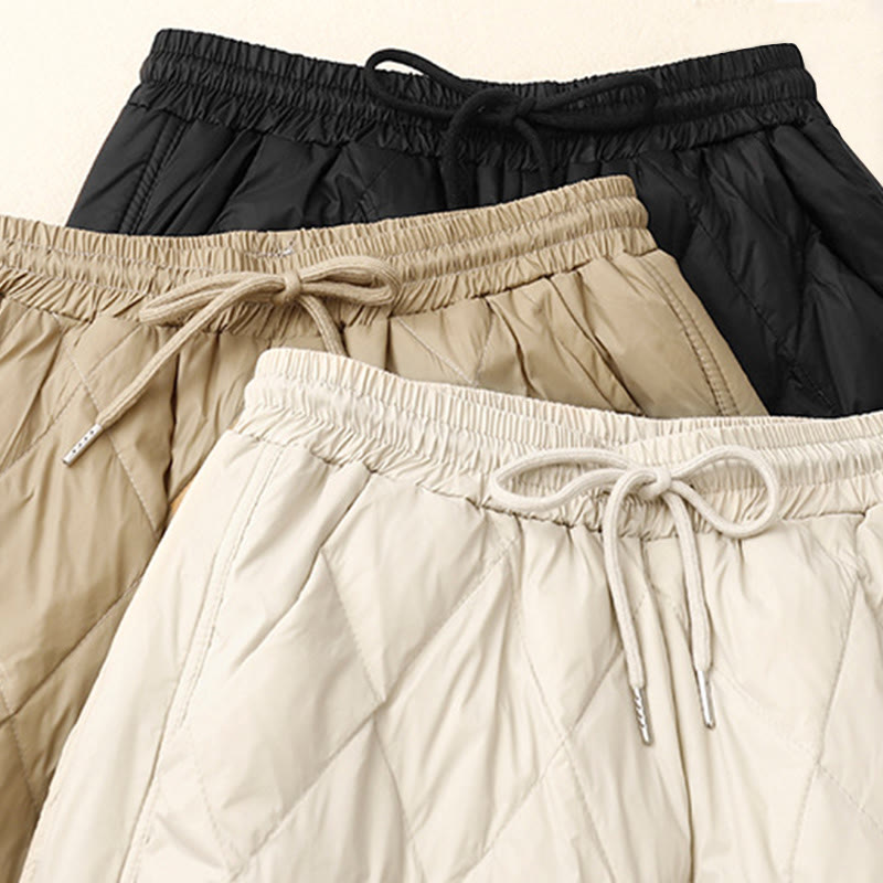 Casual High Waist Drawstring Design Women's Wide Leg Cotton Pants With Pockets - Image 17