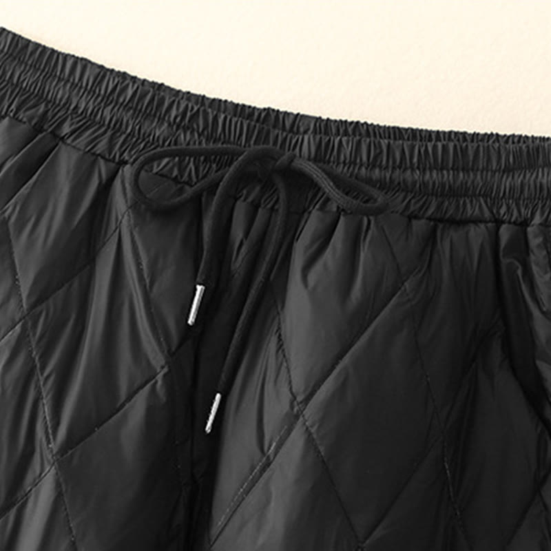 Casual High Waist Drawstring Design Women's Wide Leg Cotton Pants With Pockets - Image 6