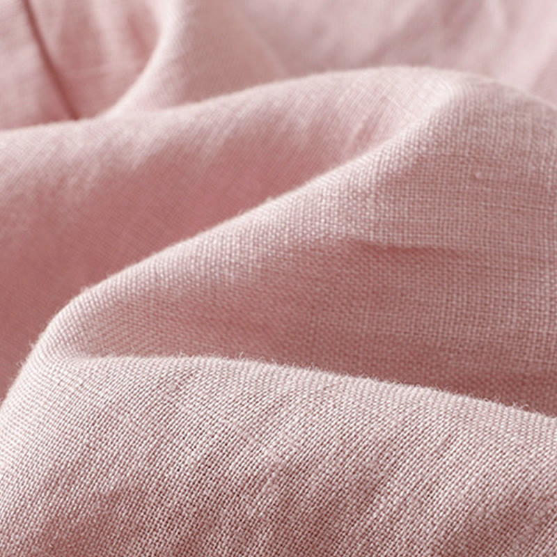 Commute Plain Design Drawstring Cotton Linen Women's Wide Leg Pants With Pockets - Image 26