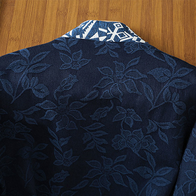 Casual Jacquard Frog-Button Women's Cotton Linen Long Sleeve Shirt - Image 6